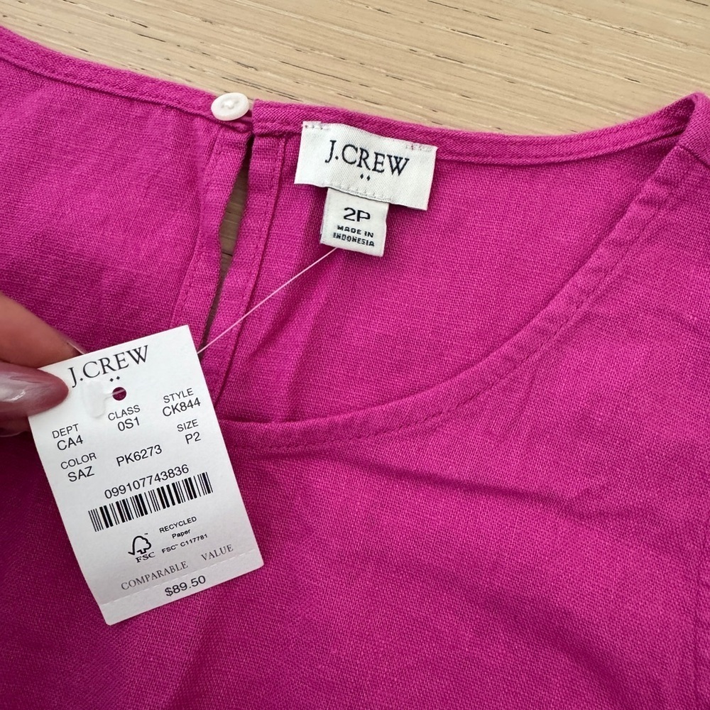 J. Crew Linen Pink Dress - Picture 2 of 4